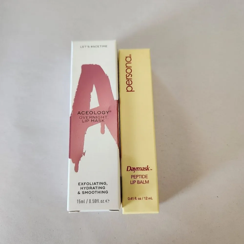 Aceology & Persona Lip Mask and Peptide Lip Balm Bundle NIB